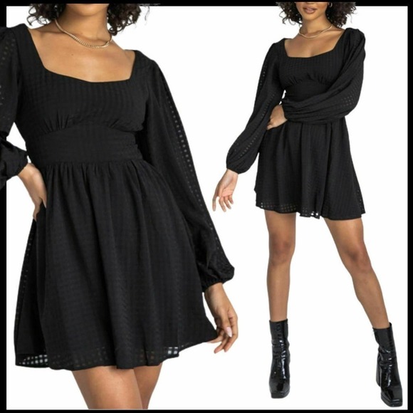 Princess Polly Black BOWEN Mini Dress Size 4 - Picture 4 of 5